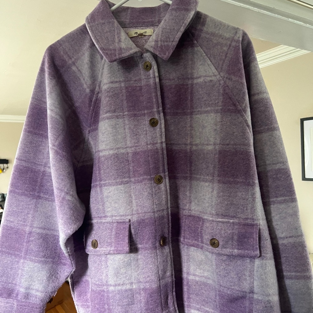 Madewell Brushed Jacquard Shirt Jacket Plaid